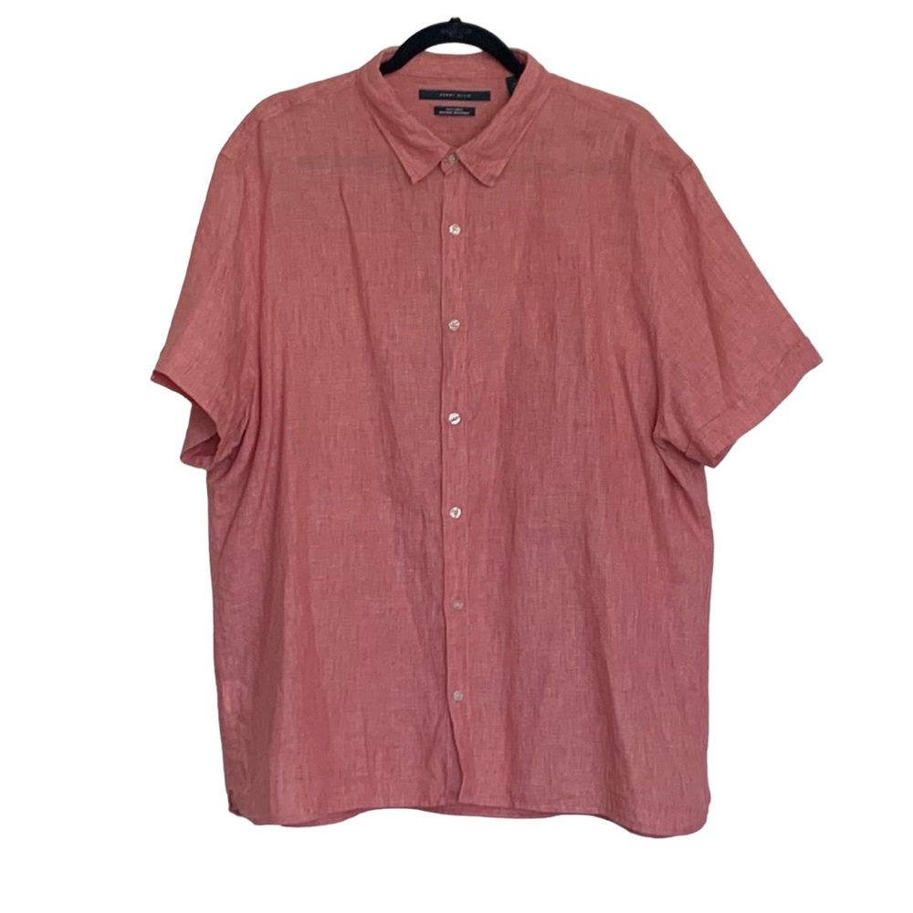 Perry Ellis Linen Short Sleeve Casual Shirt Sz XXL